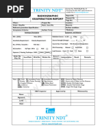 Radiography Inspection NDT Sample Test Report Format