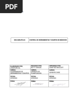 Seg-Gma-Pr-001 RV 1 Control de Herramientas y Equipos de Medicion