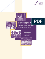 Too Young To Wed: The Lives, Rights, and Health of Young Married Girls