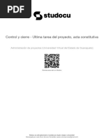 Control y Cierre Ultima Tarea Del Proyecto Acta Constitutiva