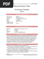 Syllabus Sociologie Générale