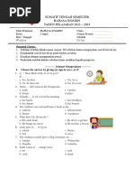 Soal STS 1 Bahasa Inggris Kelas 3