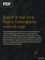 Rapport de Stage Sur La Sante de Lenfant Dans Les Centres de Sante