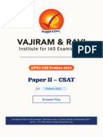 Prelim Test 2023 Paper II CSAT - Answer Key