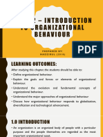 Week 2 - Introduction To Organizational Behaviour: Prepared By: NADZIRUL (2018)