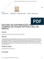 Estudo Da Distribuição Doscampos de Dunas No Polo Sul Demarte