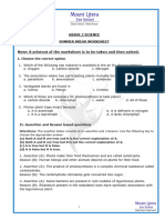 Grade 7 - Science - Holiday Homework WS