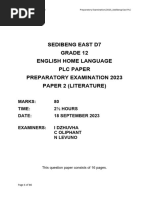 ENGLISH HL Grade 12 Paper 2 - PLC - Prelims 2023 - Pi and Hamlet