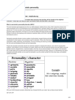 Characteristics of Narcissistic Personality