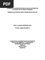 Ensayo RAUL BARRIOS - INVESTIGACION SOBRE EL USO DE LAS REDES ELECTRICAS PARA TRASPORTAR DATOS