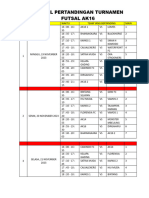 Jadwal Pertandingan Futsal Turnamen Ak16 2023