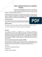 Análisis Comparativo Auditoria Financiera Vs Auditoria Forense