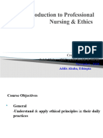 Introduction To Professional Nursing & Ethics Zebib