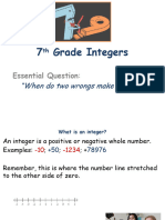 7th Grade Integers