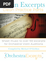 Violin Excerpts Clean Practice Parts 6th Ed