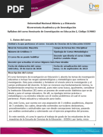 Syllabus Del Curso Seminario de Investigacion en Educacion I