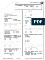 Practica PRIMERO El Átomo, Estructura Atómica S2