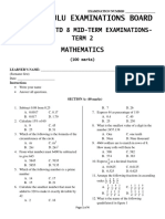 2024 Maths Mid Term - Term 2