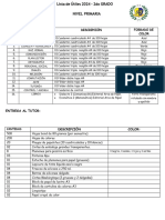 Lista de Útiles 2do Grado 2024