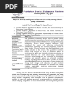 Physical Activity and Sports To Prevent Suicidality Among School Going Adolescents Author Asif Ali, Asif Naveed Ranjha, Anjum Noreen