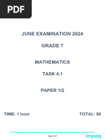 June Examination 2024 Grade 7: Mathematics