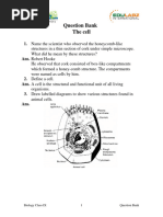 Question Bank The Cell: 1. Name The Scientist Who Observed The Honeycomb-Like