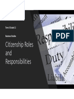 Grade 11 Business Studies Citizenship Roles and Responsibilities