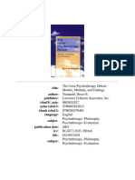 The Great Psychotherapy Debate Models, Methods, and Findings (Bruce E. Wampold)