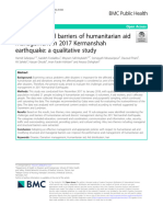 Challenges and Barriers of Humanitarian Aid Management in 2017 Kermanshah Earthquake: A Qualitative Study