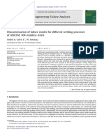 Characterization of Failure Modes For Different Welding Processes