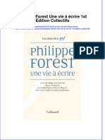 Philippe Forest Une Vie À Écrire 1st Edition Collectifs Full Chapter Download PDF