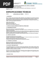 Especificaciones Tecnicas