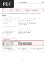 Cours Calcul Littéral