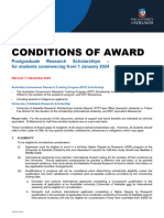 Conditions of Award