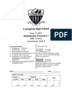 Caringbah 2021 Math Ext 1 Trials