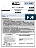 Mile 16 Jun 2024 11th Jee Main Part Test Phase 1 Roi Model Test