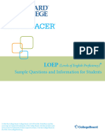 LOEP Test Information and Sample Questions