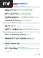 Time Series Analysis - CheatSheet