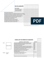 Check List Semanal Orden de Almacen