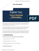 English Test - Lucy's Personal Information