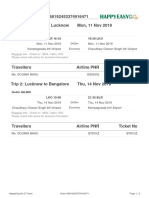 E-Ticket For Order 668192453374916471 Trip 1: Bangalore To Lucknow Mon, 11 Nov 2019