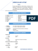 Curriculum Vitae: Informacion Personal