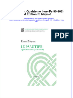 Le Psautier. Quatrieme Livre (Ps 90-106) 1st Edition R. Meynet Full Chapter Download PDF