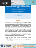 Teaching Strategies For The Reduction of Bullying in Children With Disabilities in A School in Altagracia de Orituco Guárico State