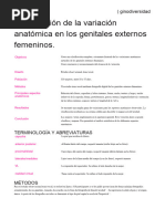 Clasificación de La Variación Anatómica en Los Genitales Externos Femeninos