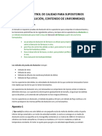 Pruebas de Control de Calidad para SUPOSITORIOS