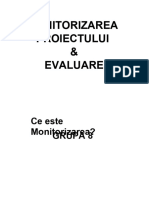 Monitorizarea Și Evaluarea Proiectelor