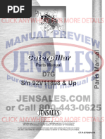 Caterpillar d7g Crawler Parts Manual S N 92v11898