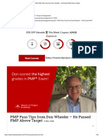 2020 PMP Pass Tips From Don Wheeler - He Passed PMP Above Target!