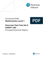 PAST TEST 6 Examiner Report FS Maths Level 1 OMAT1 Set 6